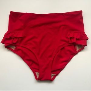 Pour Moi Red High Waist Bikini Bottom